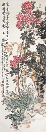  花卉 立轴 纸本