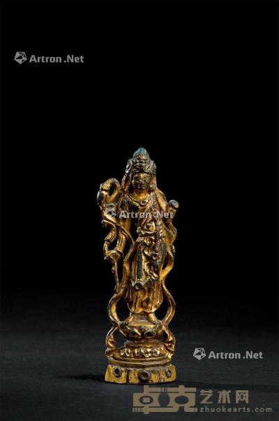  唐代（618-907） 铜鎏金佛立像 高10.2cm