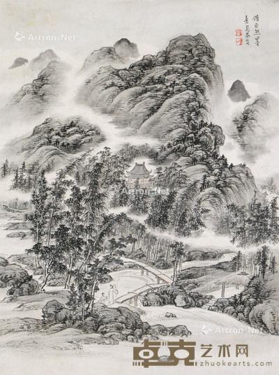  山水 镜心 水墨纸本 30×22.5cm