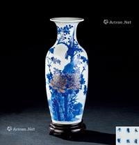  清代（1644-1911） 青花釉里红花鸟纹瓶