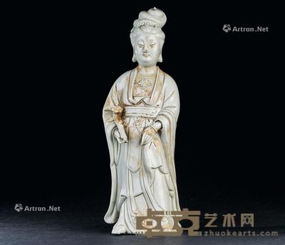  民国（1912-1949） 德化窑执如意观音立像 高30cm