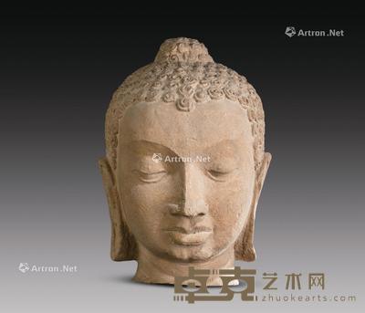  石雕佛首 高32cm