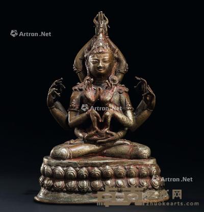  8世纪 铜帕拉风格千手观音座像 高18.5cm