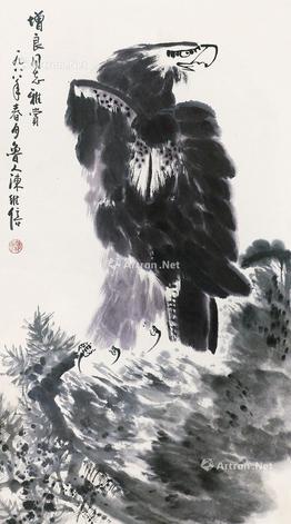  松鹰图 立轴 纸本