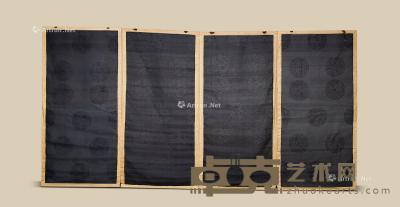  清代（1644-1911） 纳纱团龙纹挂帘 （四件一组） 长85cm；高170cm