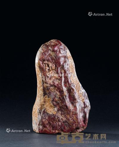  鸡血石雕龙纹瑞兽纹山子摆件 高28.5cm