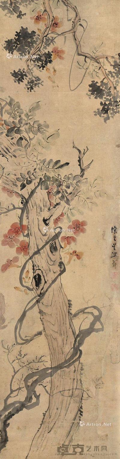  花卉 立轴 设色纸本 131.5×34.5cm