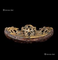 明代（1368-1644） 铜鎏金夔凤纹部件