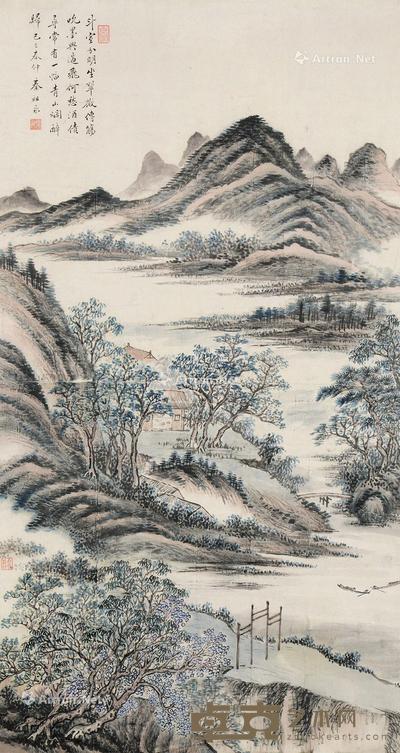  山水 立轴 设色纸本 85×46.5cm