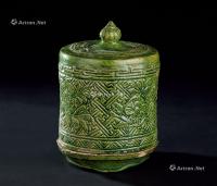  元代（1279-1368） 吉州窑绿釉花卉纹香熏