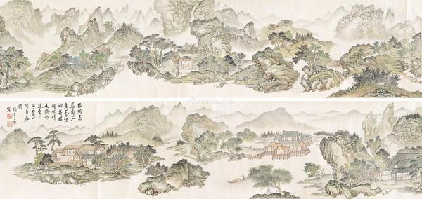  山水 长卷 设色纸本