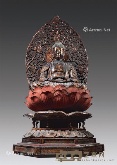  明代（1368-1644） 木漆金释迦牟尼佛座像 通高224cm
