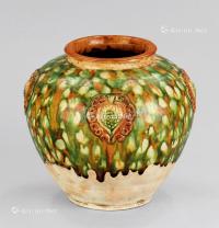  唐代（618-907） 三彩花卉纹罐