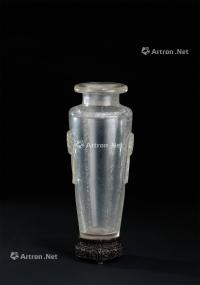  清乾隆（1736-1795） 水晶？料器？双铺耳瓶