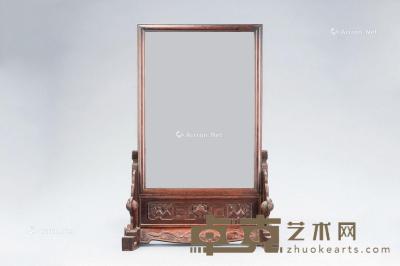 民国（1912-1949） 红木雕清供纹镜插屏 长48.8cm；宽21.8cm；高70.9cm