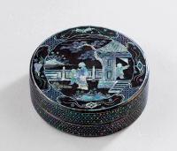  清代（1644-1911） 大漆嵌螺钿人物故事纹香盒