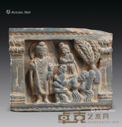 4-5世纪 石雕犍陀罗四尊像 通高：25cm