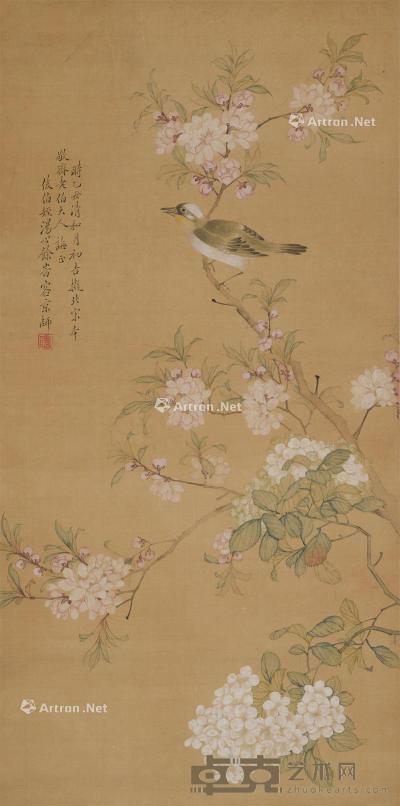  花鸟 立轴 设色绢本 78×39cm