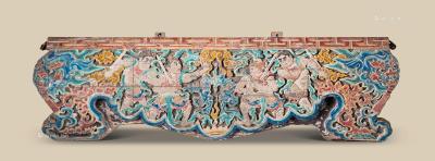  元代-明代（1279-1644） 金丝楠木雕彩皿力士挂匾