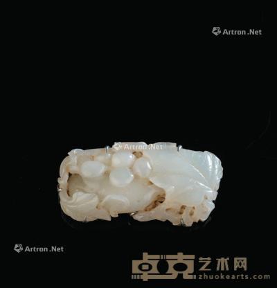  白玉雕瓜瓞绵绵纹带扣 长5.5cm；宽2.8cm；高1.5cm