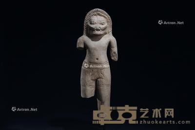  石雕高棉佛立像 高37cm
