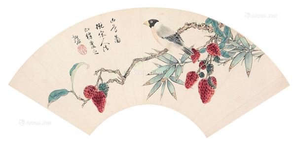  山雀图 立轴 设色纸本