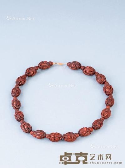  清代（1644-1911） 核雕十八罗汉手串 长50cm