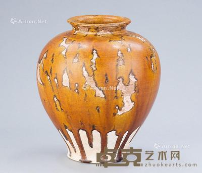  唐代（618-907） 黄釉罐 直径19.4cm；高22.3cm