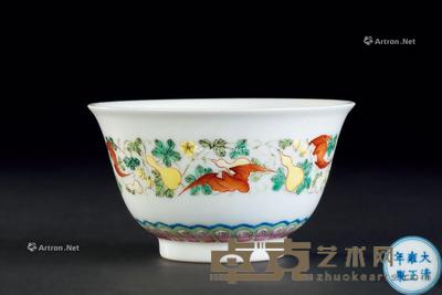 粉彩福禄连绵纹撇口碗 直径9.5cm;高5.4cm