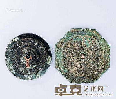  铜葵口镜 花卉纹镜 （二件一组） 尺寸不一