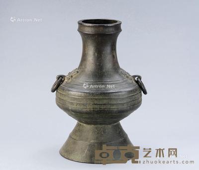  铜双铺首活环耳瓶 长25.2cm；宽22.8cm；高35.5cm