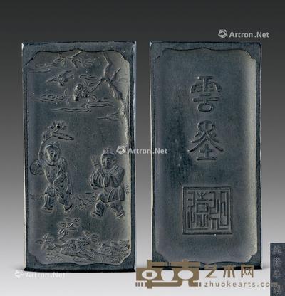  清代（1644-1911） 婴戏图纹古墨 长11.3cm；宽5.4cm；高1.9cm
