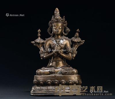 明初期（1368-1441） 西藏铜般若佛母座像 高20.2cm