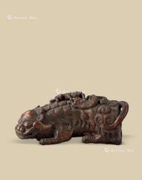  明代（1368-1644） 竹雕太狮少狮摆件