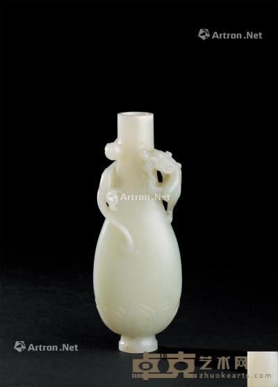  清乾隆（1736-1795） 玉雕御题诗盘龙纹瓶 长5.9cm；宽3.5cm；高15.9cm