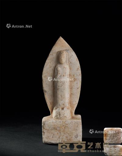  唐代（618-907） 汉白玉雕佛立像 高27.6cm