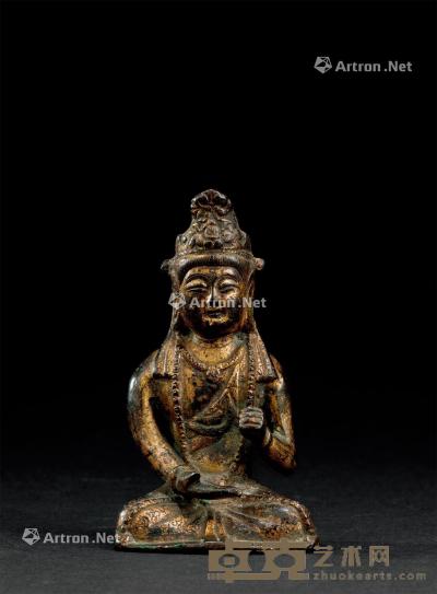  宋代（960-1279） 铜鎏金观音立像 高9.2cm