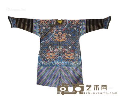  清代（1644-1911） 红地金线龙袍 长219.2cm；高146.7cm