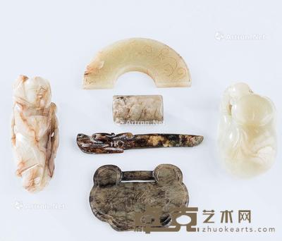  玉童子 瓜瓞绵绵挂件等 （六件一组） 尺寸不一