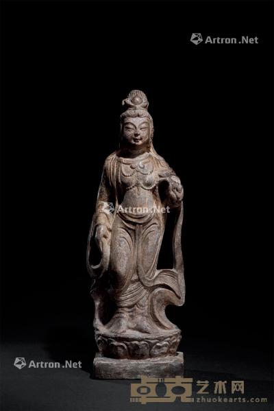  唐代（618-907） 石雕菩萨立像 高39cm