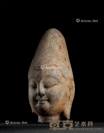  北齐（550-577） 石雕佛首 高31.3cm