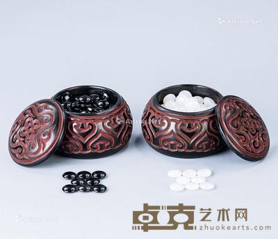  剔犀如意云纹围棋盒 围棋  （一副） 直径14.8cm；高10cm