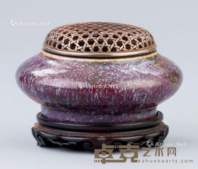  清代（1644-1911） 窑变釉香炉 直径11cm；高4.4cm