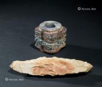  新石器时代（约B.C.6500-1700） 玉琮 石刀 （二件一组）