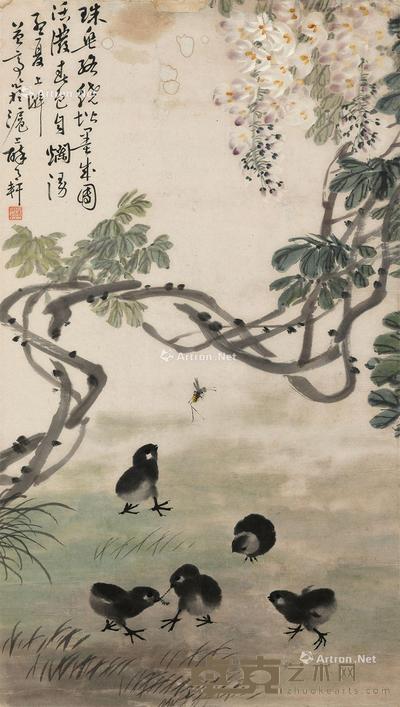  活泼春色 镜心 设色纸本 90×49cm