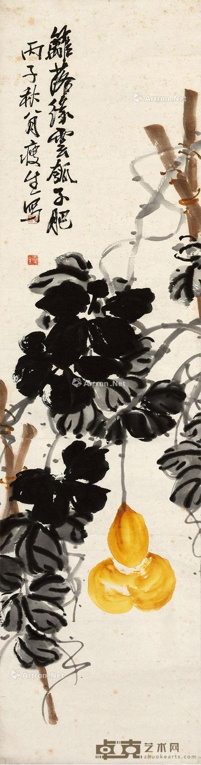  葫芦 立轴 设色纸本 135×34cm