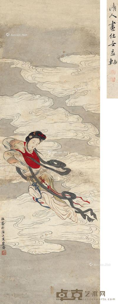  仕女 立轴 设色纸本 65×21cm