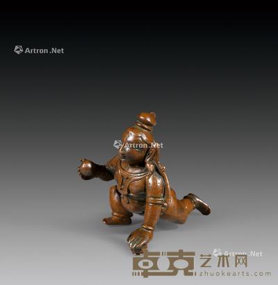  清代 藏传铜护法 高6.5cm