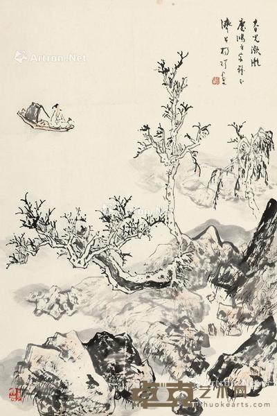  春光潋滟 镜心 设色纸本 67×45cm