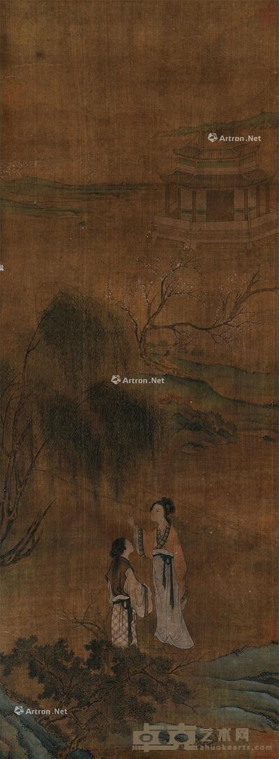  人物 立轴 设色绢本 85×31cm